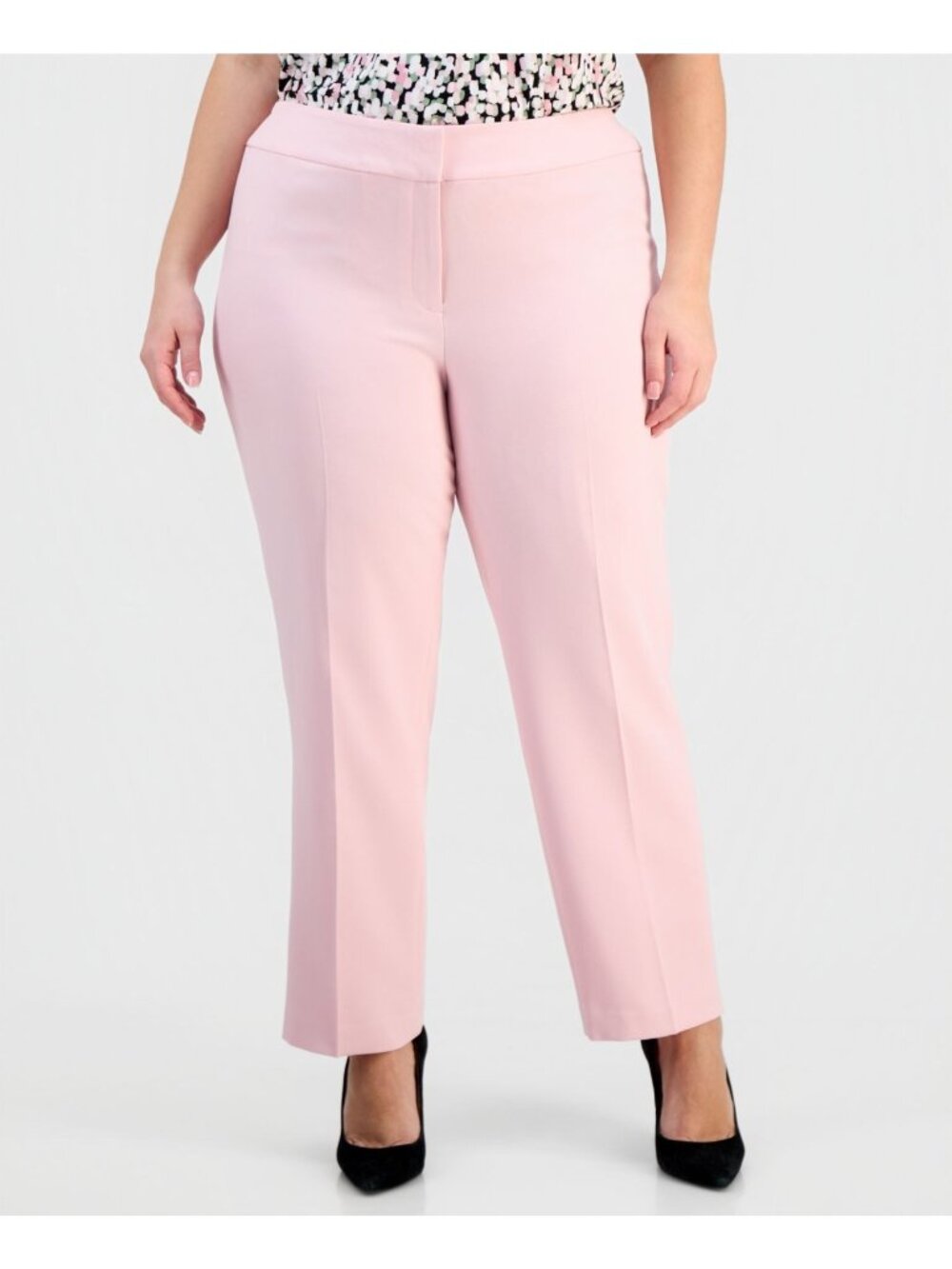 Kasper Plus Size Straight-Leg Pants Tutu Pink Size 18W MSRP $89